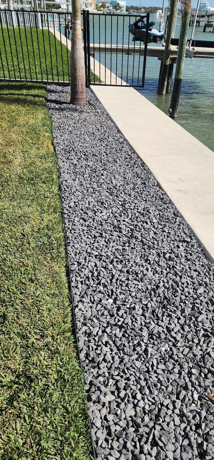 Completed land side seawall soil stabilization and void filling project in Florida